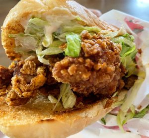 chicken po boy from bayou some cajun